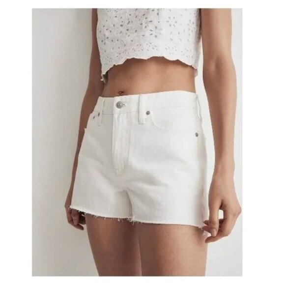 Madewell Relaxed Denim Shorts in Tile White Size 26 - Picture 1 of 7
